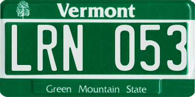 VT license plate LRN053