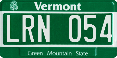 VT license plate LRN054