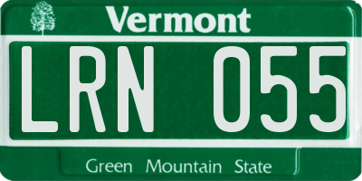 VT license plate LRN055