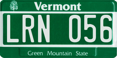 VT license plate LRN056