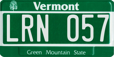 VT license plate LRN057