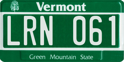 VT license plate LRN061
