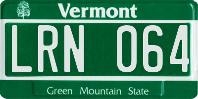 VT license plate LRN064