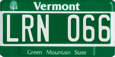VT license plate LRN066