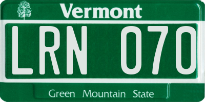 VT license plate LRN070