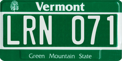 VT license plate LRN071