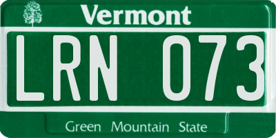 VT license plate LRN073