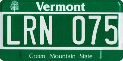 VT license plate LRN075