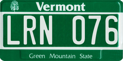 VT license plate LRN076