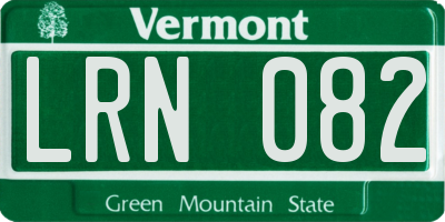 VT license plate LRN082