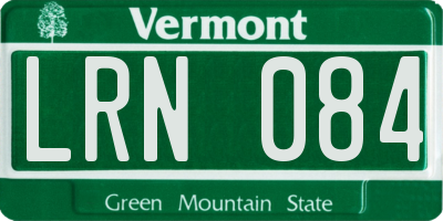 VT license plate LRN084