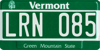 VT license plate LRN085