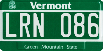 VT license plate LRN086