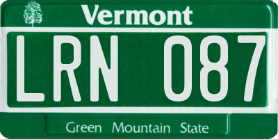 VT license plate LRN087