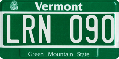 VT license plate LRN090