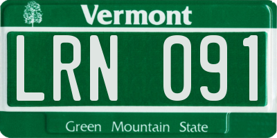VT license plate LRN091