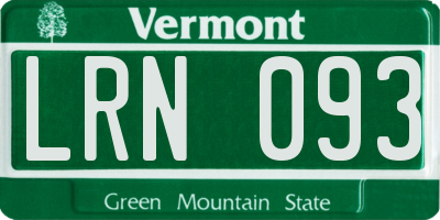 VT license plate LRN093
