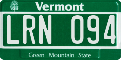 VT license plate LRN094