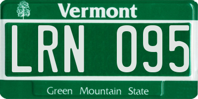 VT license plate LRN095