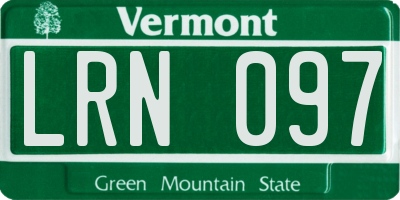 VT license plate LRN097