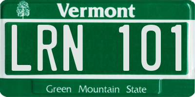 VT license plate LRN101