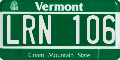 VT license plate LRN106