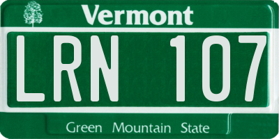VT license plate LRN107