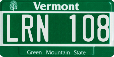 VT license plate LRN108