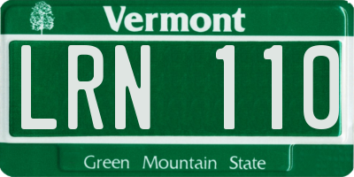 VT license plate LRN110
