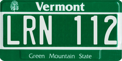 VT license plate LRN112