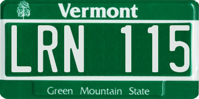 VT license plate LRN115