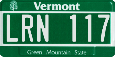 VT license plate LRN117