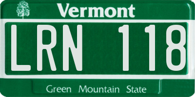 VT license plate LRN118