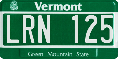 VT license plate LRN125