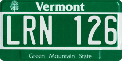 VT license plate LRN126