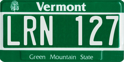 VT license plate LRN127