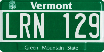 VT license plate LRN129