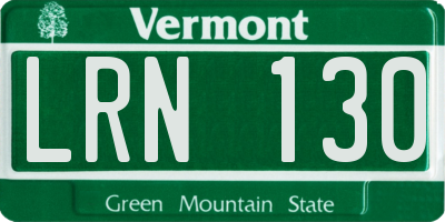 VT license plate LRN130