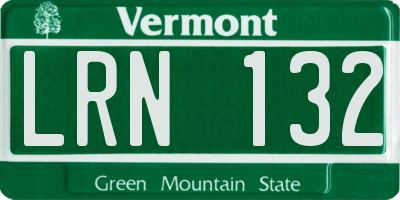 VT license plate LRN132