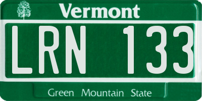 VT license plate LRN133