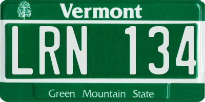 VT license plate LRN134