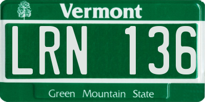 VT license plate LRN136