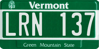 VT license plate LRN137