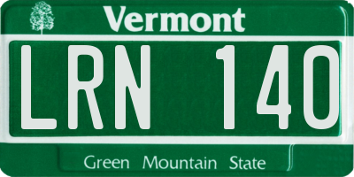 VT license plate LRN140