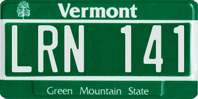 VT license plate LRN141