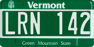 VT license plate LRN142