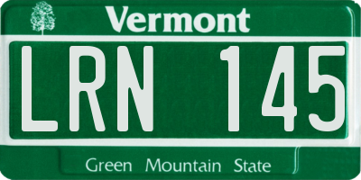 VT license plate LRN145