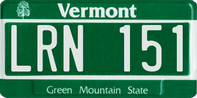 VT license plate LRN151