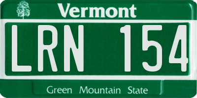 VT license plate LRN154