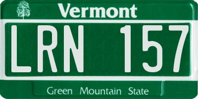 VT license plate LRN157